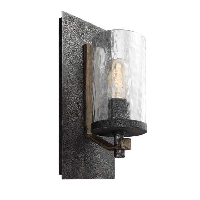 Feiss Angelo 1 Light Wall Light Weathered Oak - image 1