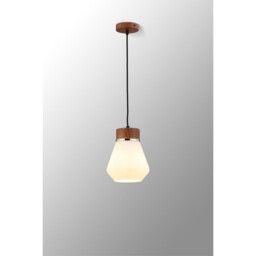 Freedom Ceiling Pendant E27, With Kite Opal Glass Walnut, Opal, Matt Black, Black Fabric - thumbnail 3