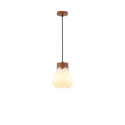 Freedom Ceiling Pendant E27, With Kite Opal Glass Walnut, Opal, Matt Black, Black Fabric - thumbnail 1