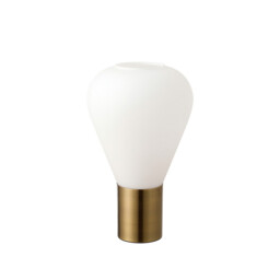 Corinth Narrow Table Lamp, E27, Antique Brass, Opal Glass - thumbnail 5