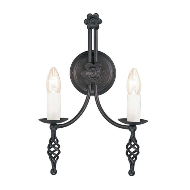 Belfry 2 Light Indoor Candle Wall Light Black, E14 - image 1