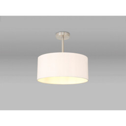 Baymont Satin Nickel E27 Semi Flush With 40cm x 18cm Dual Faux Silk Shade, Nude Beige/Moonlight - thumbnail 2