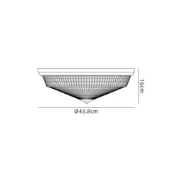 DeRuyter 43.8cm 3 Light E27 Flush Ceiling Light, Antique Brass/Frosted Glass - thumbnail 2
