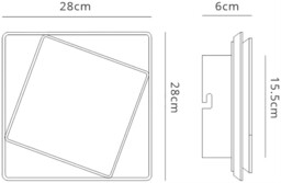 Dakla Flush Wall Lamp, 18W LED, 3000K, 1090lm, IP20, White - thumbnail 2
