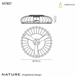 Nature LED Dimmable Ceiling Light & 30W DC Reversible Fan, White Remote & APP Control - thumbnail 2