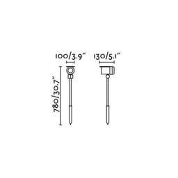 Foc LED Outdoor Tall Spike Light Dark Grey IP65 - thumbnail 3