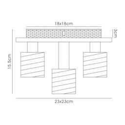 Accor Ceiling Flush 5 Light G9, 230mm Square, Antique Brass, Clear Glass - thumbnail 3