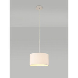 Baymont Polished Chrome E27 Universal Single Pendant With 30cm x 17cm Dual Faux Silk Shade, Nude Beige/Moonlight - thumbnail 2