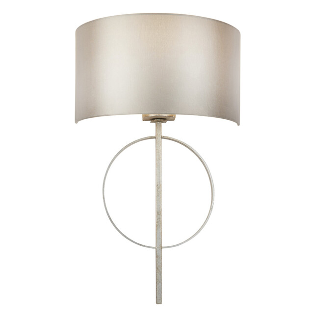 Trento Wall Lamp Antique Silver Leaf & Mink Satin Fabric - image 1
