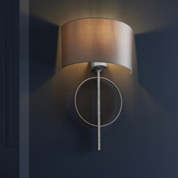 Trento Wall Lamp Antique Silver Leaf & Mink Satin Fabric - thumbnail 3