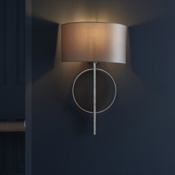 Trento Wall Lamp Antique Silver Leaf & Mink Satin Fabric - thumbnail 2