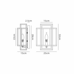 Delaware Wall Lamp E14, Anthracite, Satin Nickel - thumbnail 2