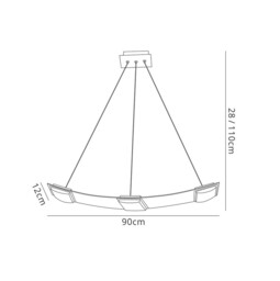 Thea Ceiling Pendant 3 Light 21W LED 3000K, 1890lm, Satin Aluminium, Frosted Acrylic - thumbnail 2
