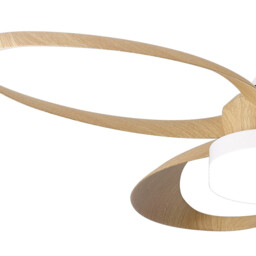 Infinity Fan 24W LED Dimmable Ceiling Light With Built-In 30W DC Reversible Fan, Remote Control 2700-5000K, 1800lm, White/Wood - thumbnail 5