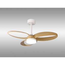 Infinity Fan 24W LED Dimmable Ceiling Light With Built-In 30W DC Reversible Fan, Remote Control 2700-5000K, 1800lm, White/Wood - thumbnail 2