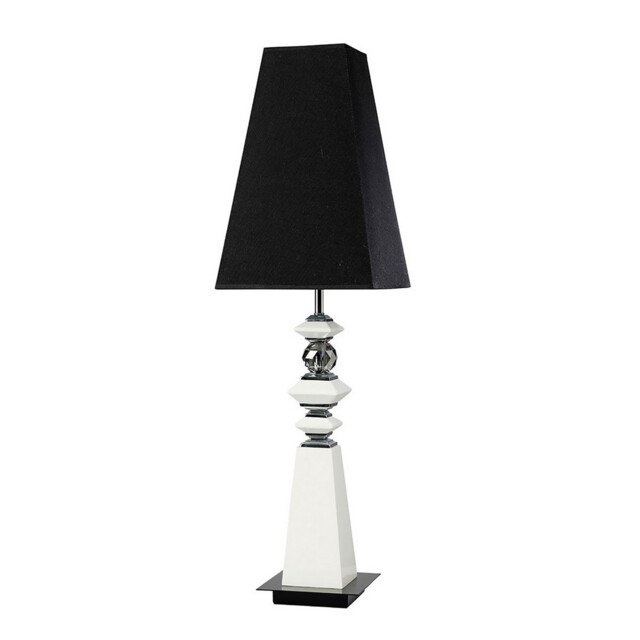 (DH) Galata Table Lamp E27 Black Shade White/Crystal - image 1