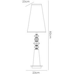 (DH) Galata Table Lamp E27 Black Shade White/Crystal - thumbnail 3
