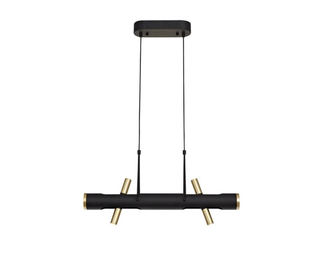 Bethel Ceiling Pendant, 4 x 2W LED, 3000K, 1120lm, Sand Black, Gold - image 1