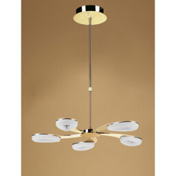 Juno Telescopic 5 Light 30W LED 3000K, 2700lm, Satin Gold/Frosted Acrylic/Gold - thumbnail 2