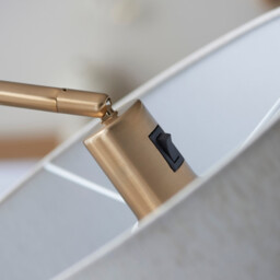 Clement Floor Lamp with Shade Br Aged Brass Plate, Natural Linen Mix Fabric, 1x E27 - thumbnail 5