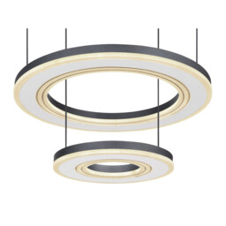 Blasius Twin Ring Pendant Ceiling Light Black 2x LED Dimmable 2700-6000K Remote Control - thumbnail 5