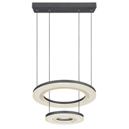 Blasius Twin Ring Pendant Ceiling Light Black 2x LED Dimmable 2700-6000K Remote Control - thumbnail 3