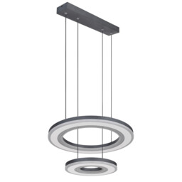 Blasius Twin Ring Pendant Ceiling Light Black 2x LED Dimmable 2700-6000K Remote Control - thumbnail 2