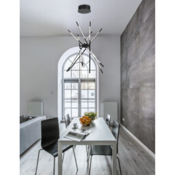 Raccio Integrated LED Pendant Ceiling Light Black Metal LED 56W 4200Lm 3000K - thumbnail 3