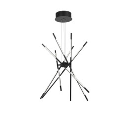 Raccio Integrated LED Pendant Ceiling Light Black Metal LED 56W 4200Lm 3000K - thumbnail 1