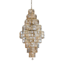 Empire 13 Light Chandelier Satin Brass, Champagne Glass - thumbnail 2