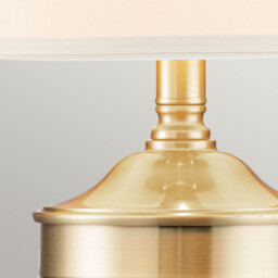 Quoizel Dennison Table Lamp with Round Tapered Shade Brushed Brass - thumbnail 3