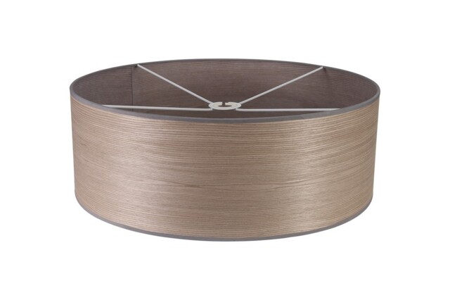 Jerusalem Round, 600 x 210mm Wood Effect Shade, Grey Oak, White Laminate - image 1