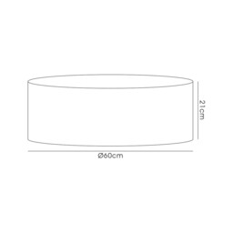 Jerusalem Round, 600 x 210mm Wood Effect Shade, Grey Oak, White Laminate - thumbnail 2