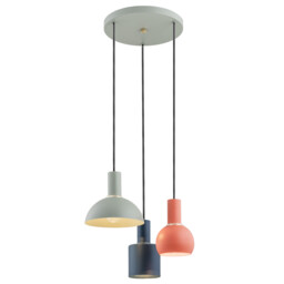 Sines Cluster Pendant Ceiling 3 Light Mix (Siege, Coral, Black) Structure, Brass Elements - thumbnail 1