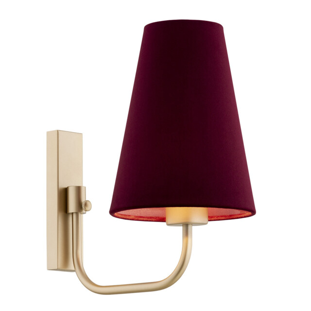 Safiano Wall Lamp With Shade Burgundy, Gold - image 1
