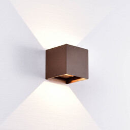 Davos Square Wall Lamp, 2 x 6W LED, 4000K, 1100lm, IP54, Rust Brown, 3yrs Warranty - thumbnail 2