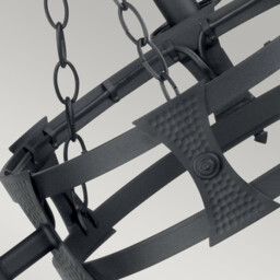 Saxon Chandelier 3 Light Black Finish, E14 - thumbnail 3
