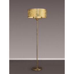 Banyan 3 Light Switched Floor Lamp With 50cm x 20cm Gold Leaf With White Lining Shade Antique Brass/Gold Leaf - thumbnail 2