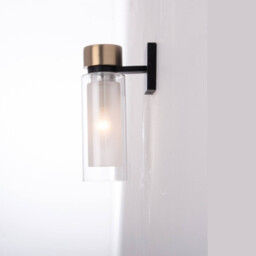 Orvin Wall Lamp Sandy Black-Antique Brass 1xE14 LED IP44 - thumbnail 5