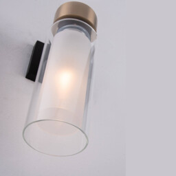 Orvin Wall Lamp Sandy Black-Antique Brass 1xE14 LED IP44 - thumbnail 3