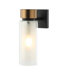 Orvin Wall Lamp Sandy Black-Antique Brass 1xE14 LED IP44