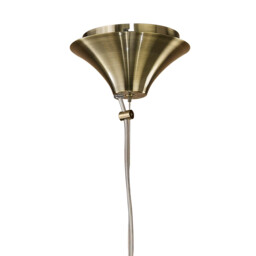 Tiffany Pendant 3+1 Light E27+G9, Antique Brass With Cream Shade & Clear Crystal - thumbnail 3