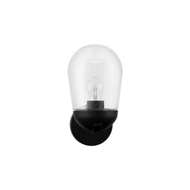 Omika Outdoor Globe Wall Lamp Dark Grey Aluminium, Clear Glass LED E27 IP54 - image 1