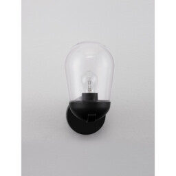 Omika Outdoor Globe Wall Lamp Dark Grey Aluminium, Clear Glass LED E27 IP54 - thumbnail 3