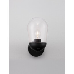 Omika Outdoor Globe Wall Lamp Dark Grey Aluminium, Clear Glass LED E27 IP54 - thumbnail 5