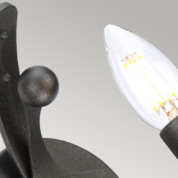 Windsor 1 Light Candle Wall Light - Graphite, E14 - thumbnail 3