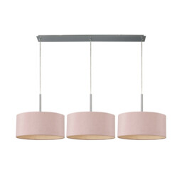 Baymont Polished Chrome 3 Light E27 Linear Pendant With 40cm x 18cm Dual Faux Silk Shade, Taupe/Halo Gold - thumbnail 5