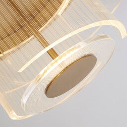 Deco LED Flush Light, Gold Metal and Clear Acrylic - thumbnail 3