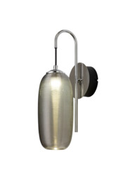 Jamestown Switched Wall Lamp, 1 x 6W LED, 4000K, 720lm, Polished Chrome, Black With Smoke Glass, 3yrs Warranty - thumbnail 1