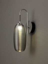 Jamestown Switched Wall Lamp, 1 x 6W LED, 4000K, 720lm, Polished Chrome, Black With Smoke Glass, 3yrs Warranty - thumbnail 3